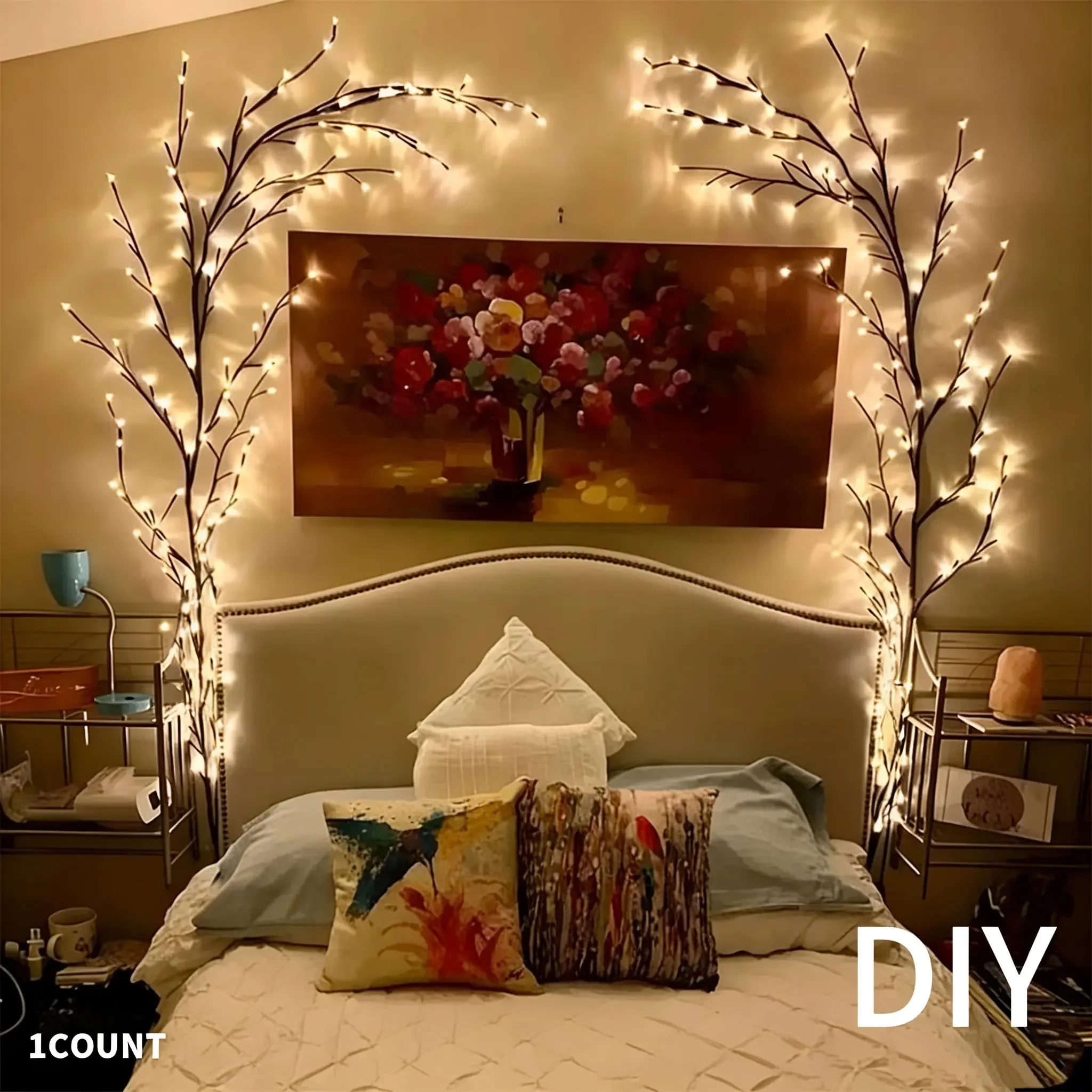 144 LED Branch Vine Light, Decorative Flower String Lights, DIY Install, for Living Room Bedroom Outdoor, Holiday Party