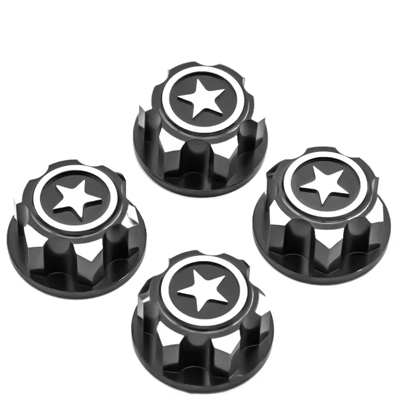 Porcas de alumínio hexagonal para carro rc, antiderrapante, antiderrapante, 17mm, para 1/8 trx x-maxx summit e-revo buggy, 4 peças