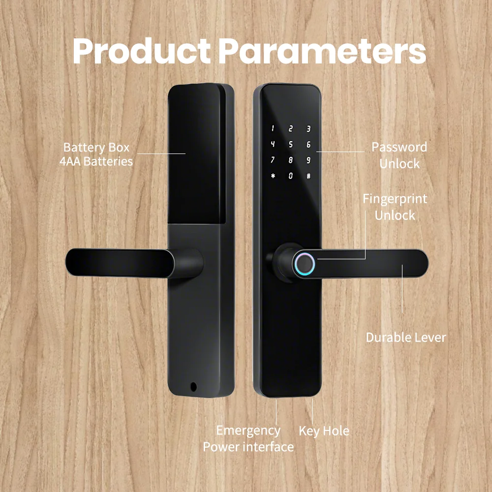 LPL012 High Security Cylinder Smart Fingerprint Bedroom Electronic Digital Door Lock Remote Control