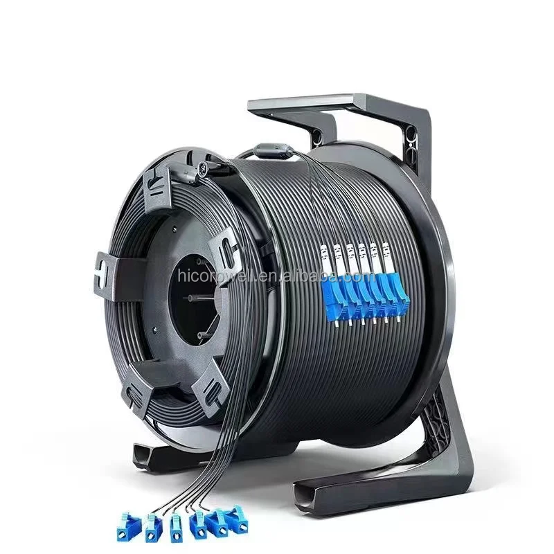 Fiber optic cable tactical reels patch cord reel 100m 200m 300m 400m handle industrial cable cord reels