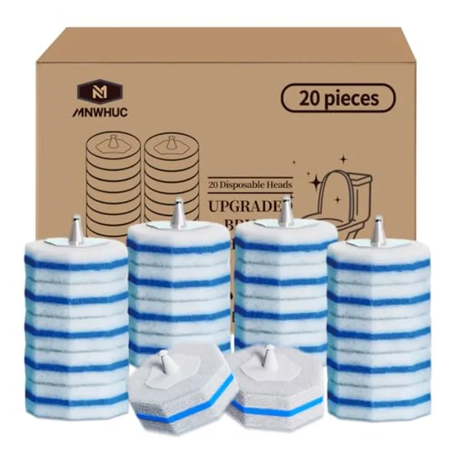 Toilet Bowl Cleaner Wand Refills Compatible with CLOROX, 20 Count Disposable Toilet Brush Refills, Replacement Heads for Toilet