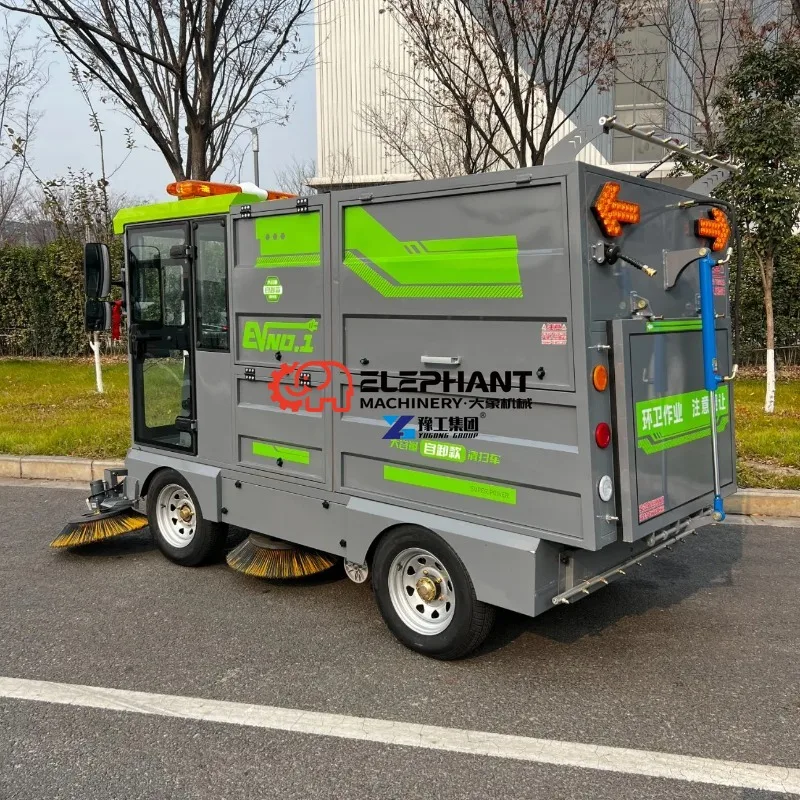 Pure Suction Four Wheel Self Dumping Sanitation Sweeper Carpet Cleaning Machine for Workshop Street Surface Cleaning
