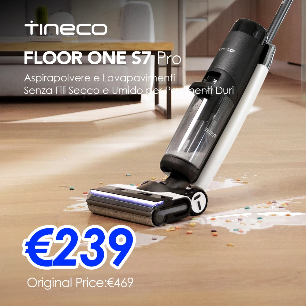 Tineco Floor ONE S7 PRO — lava e asciuga da solo, niente secchio da riempire