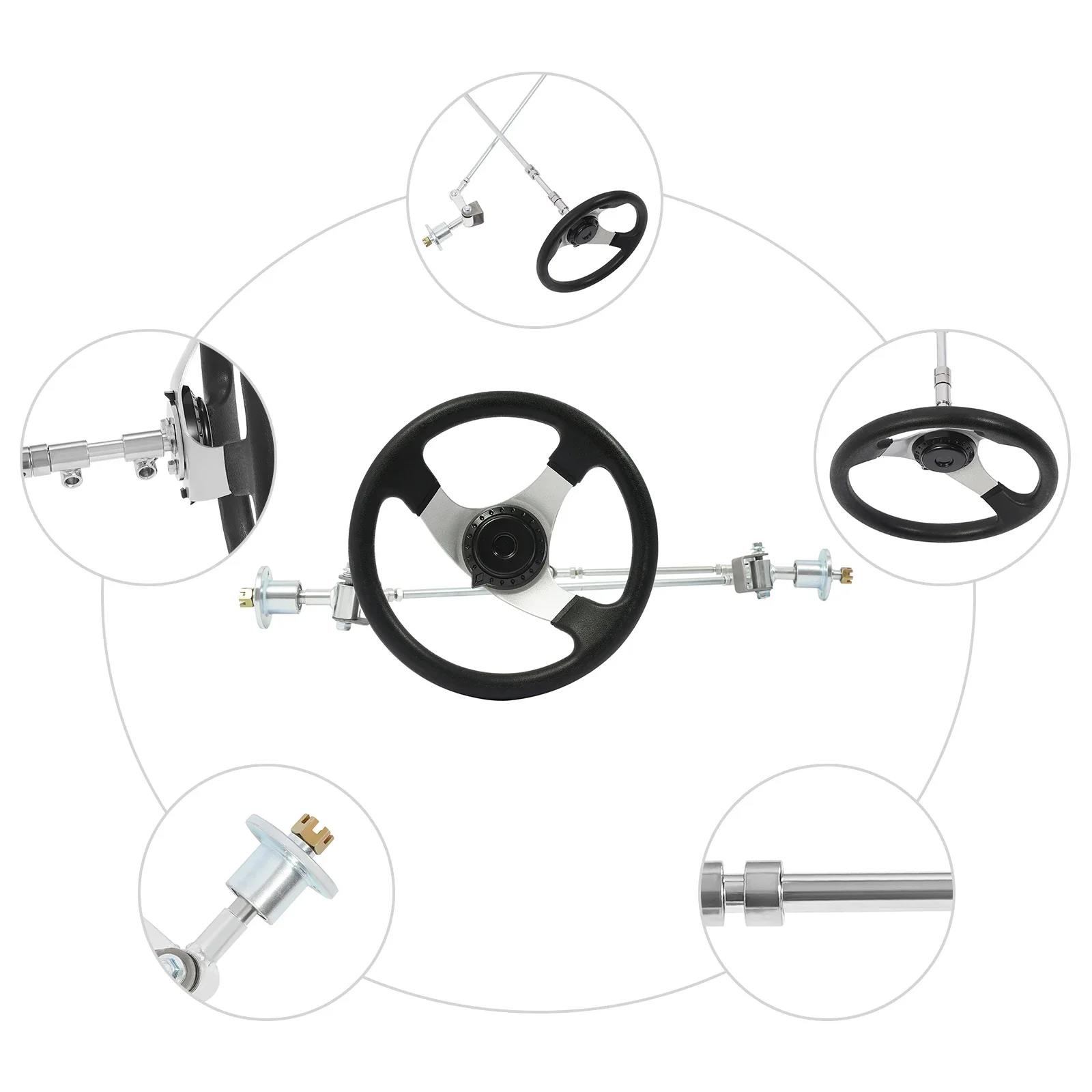 Kit Modifikasi Kemudi Depan, Perakitan Penggerak Roda Depan Setir, Kit Modifikasi Kemudi Depan untuk GO KART UTV ATV 168cc