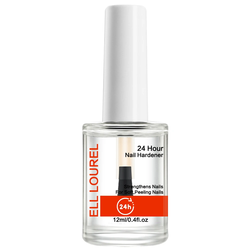 Ell Lourel 24 Uur Nagel Verharder Versteviging Voor Zachte Peeling Dunne Nagel 12Ml Heldere Heldere Olie Groei Reparatie Reguliere Nagellak