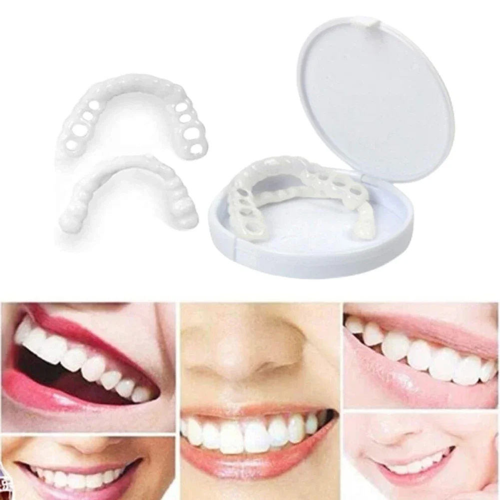 

Sdotter New 1-3 Pairs Dentures Teeth Denture Care Temporary Teeth Comfort Upper and Lower Jaw Denture Perfect Braces & Whitening