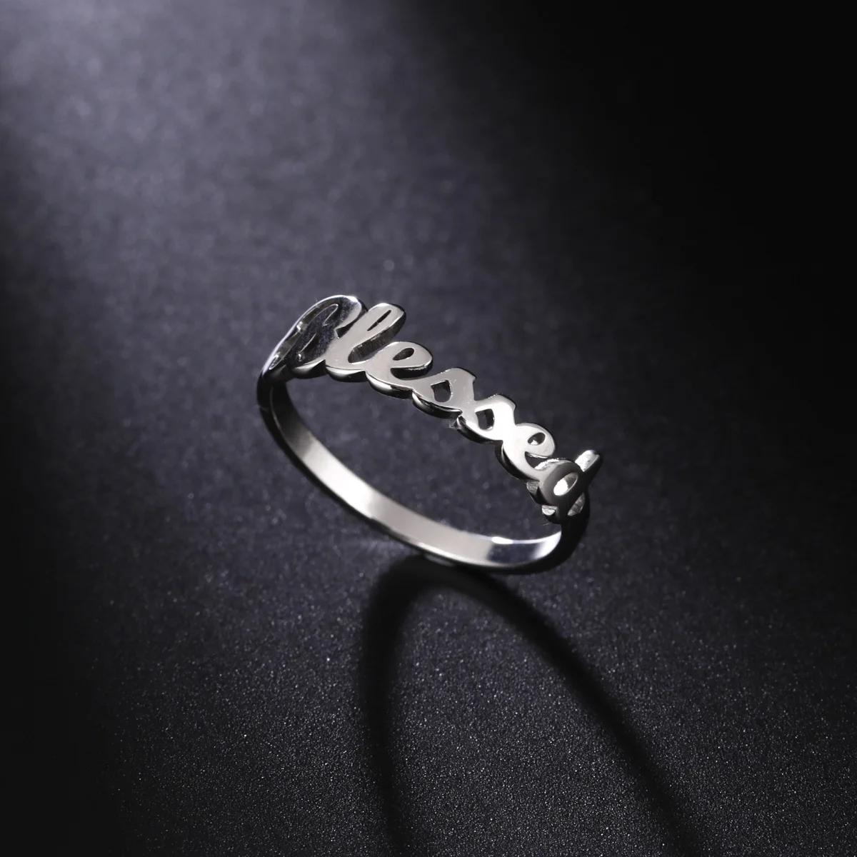 خاتم رسالة مباركة، من الفولاذ المقاوم للصدأ للرجال والنساء، خاتم تميمة مبارك الله، هدية مجوهرات بركة قوة الإيمان المسيحي