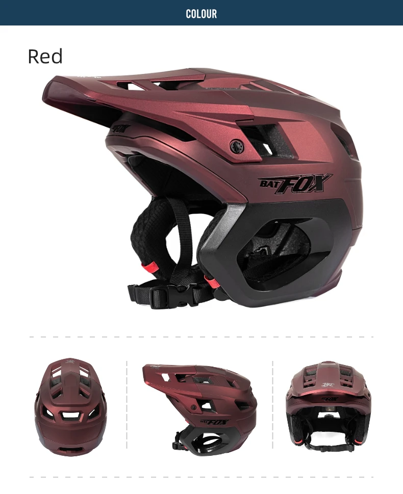 BATFOX Fahrradhelm, integriert geformter Helm für Mountainbike, Downhill, Rennrad, Sicherheitshelm für Herren, Renn- und Fahrhelme, Casco Ciclismo – Detail 10