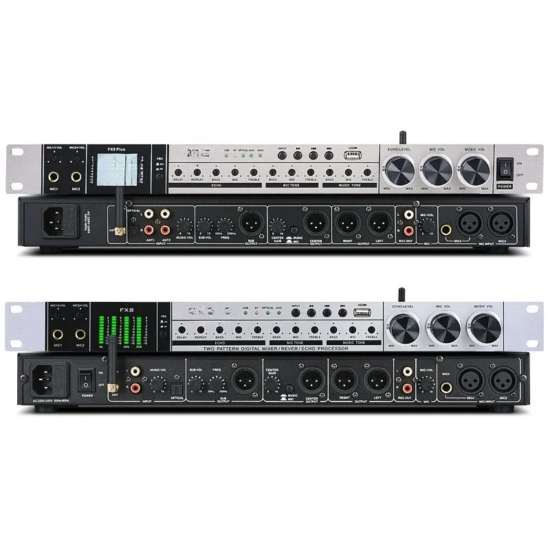 Pre-effector, professional, anti-howling reverb processor