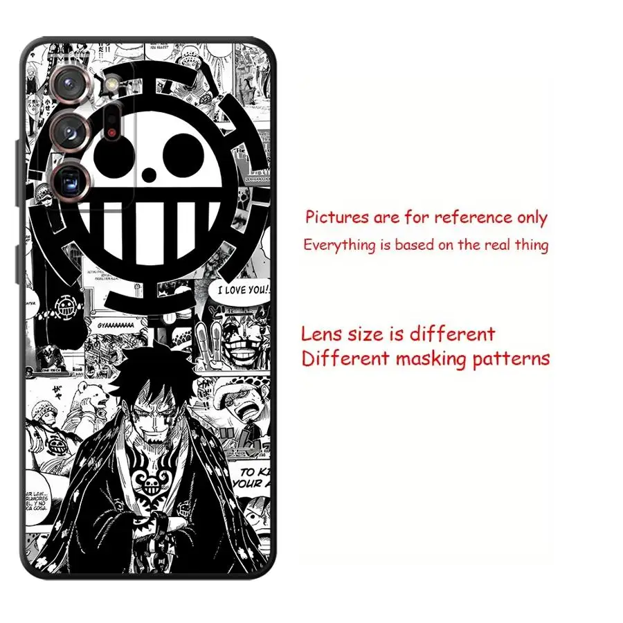 Funda de teléfono suave negra para Samsung Galaxy Note 10 Plus S9 9 S10 20 Ultra 8 S8 One Piece Luffy Comic