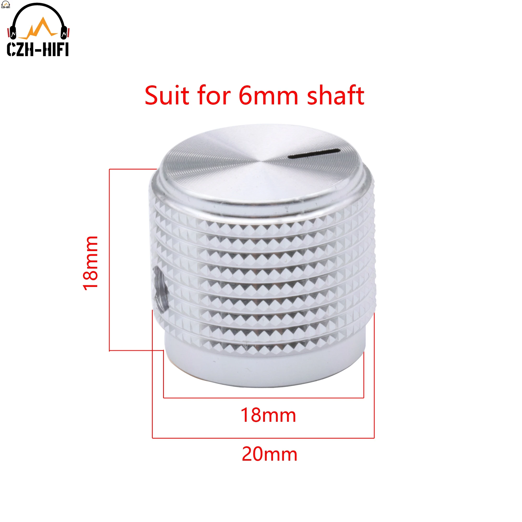 1pc 20mm 30mm CNC Gefräste Solide Aluminium Pointer Knopf Taste für Verstärker DAC Plattenspieler Radio CD-Player potentiometer Lautstärke – Detail 3