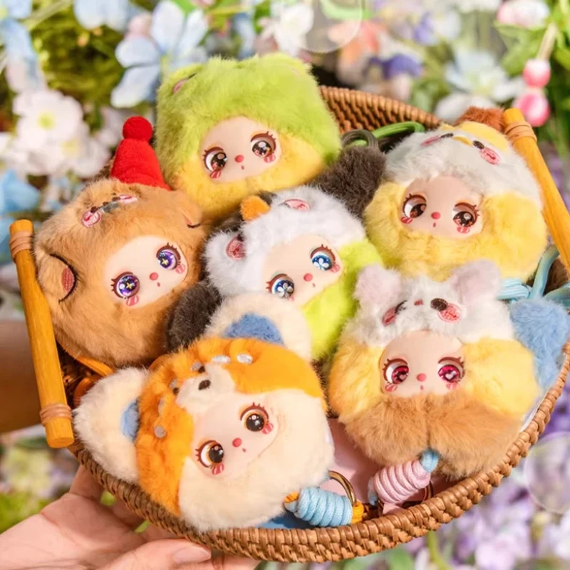 

Liila Mini Plush Keychain Blind Box Collectible Cartoon Animal Design Phone Lanyard For Bag Phone Decoration Toy