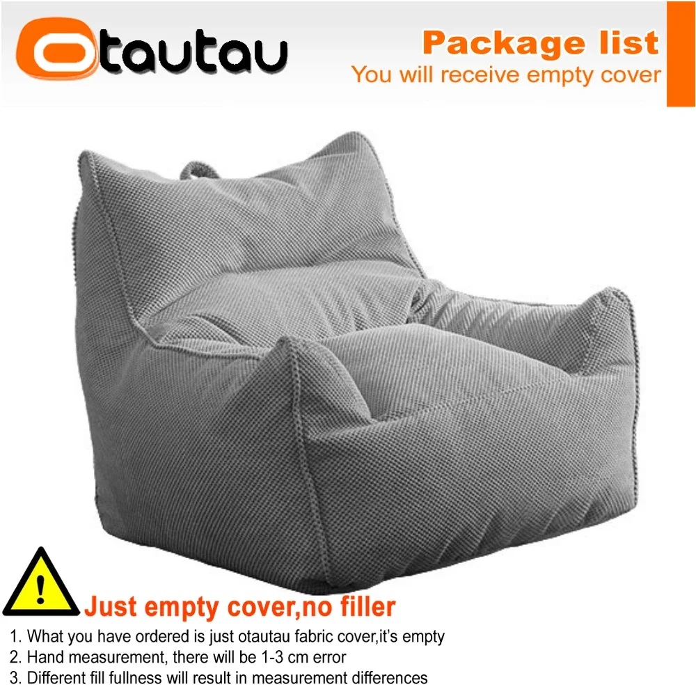Otautau Zachte Wafel 1-2 Zitplaatsen Zitzak Bankhoes Set Zonder Vuller Zitzak Fauteuil Luie Slaapbank Ligstoel Ottomaanse Kruk Sf182
