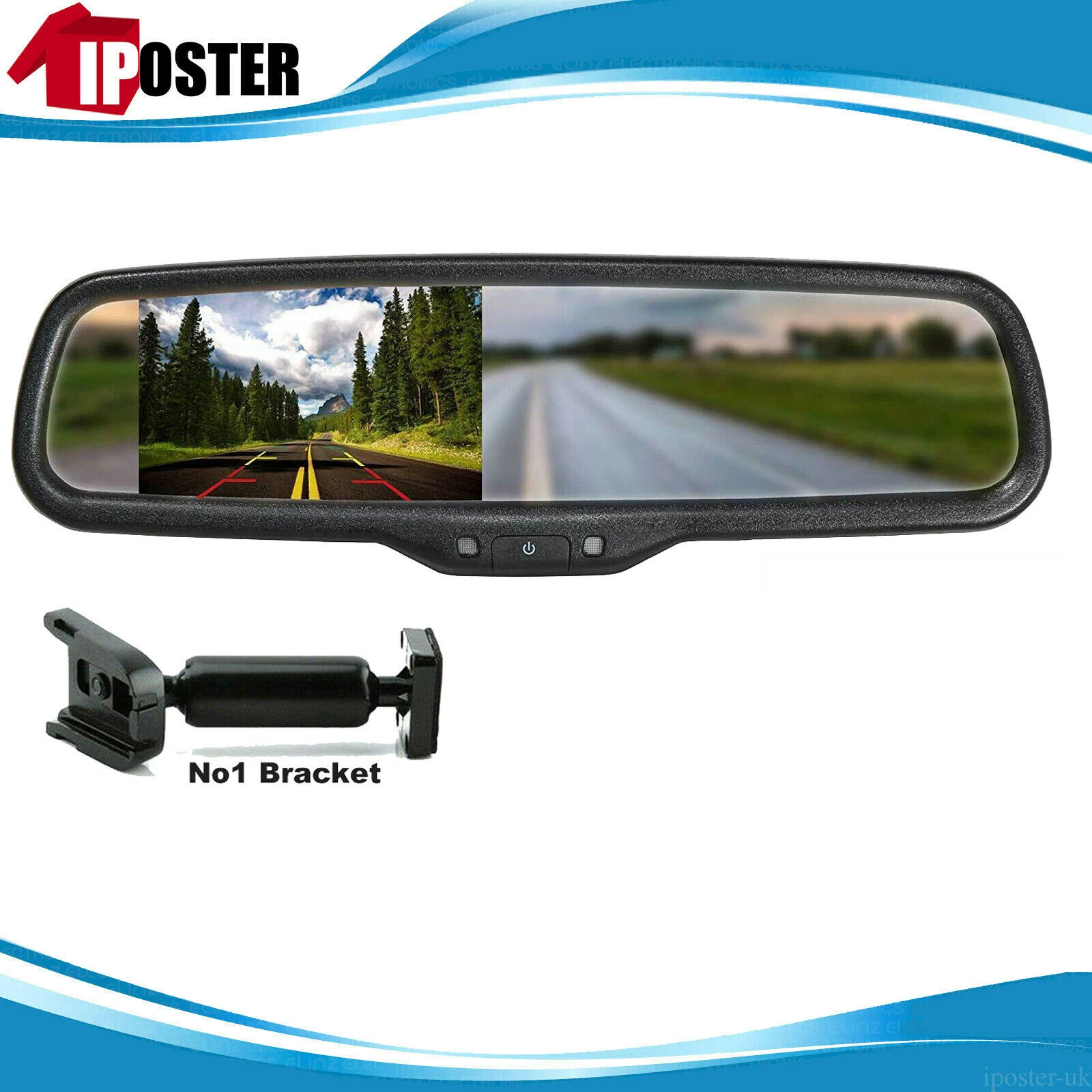 

iPoster Parking Assistance HD 800*480 Car Monitor 4.3 TFT LCD Car Parking Rear View Rearview Mirror Monitor Video