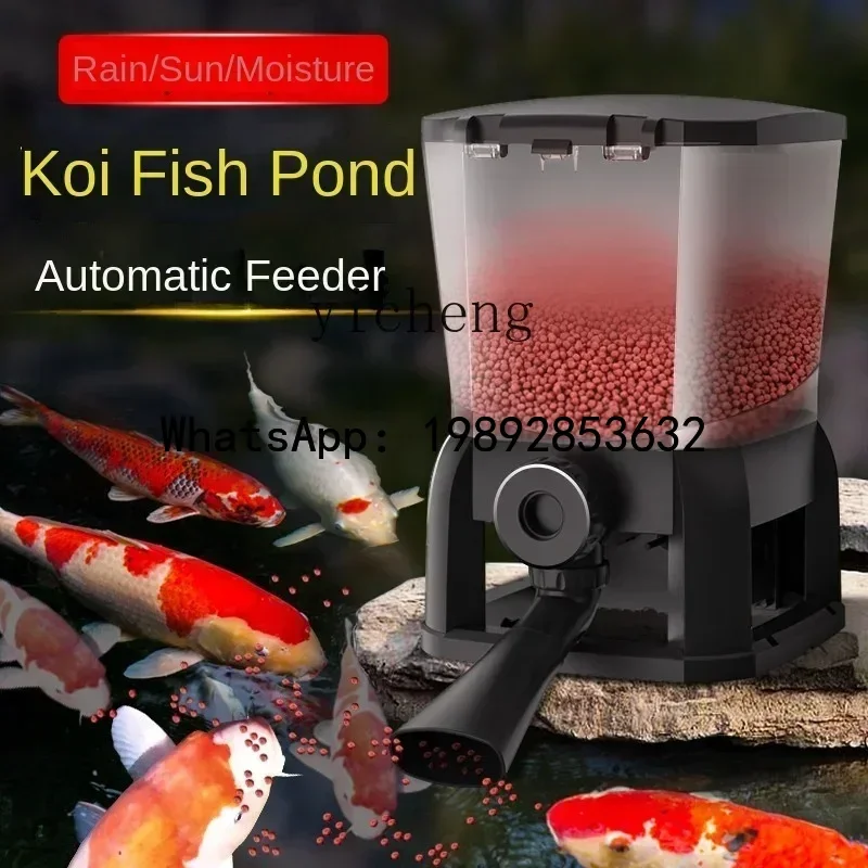 A1 automatic feeder fish pond timing solar outdoor