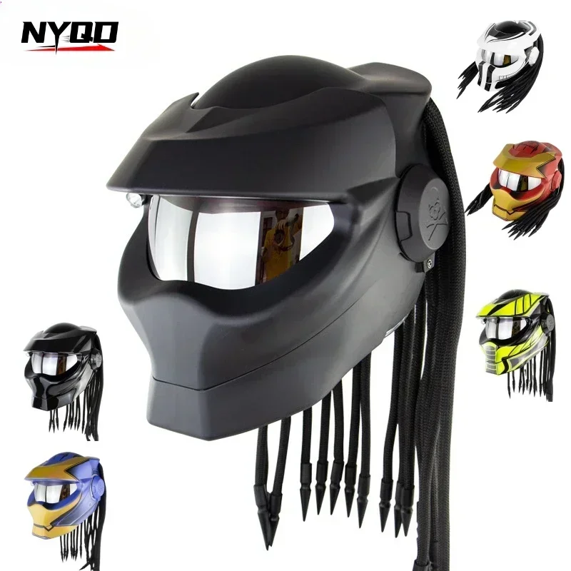 Iron Blood Warrior Motorcycle Helmet Braid Helmet Personalized Electric MotorbikePredatorHelmet casco de moto cascos para moto헬멧