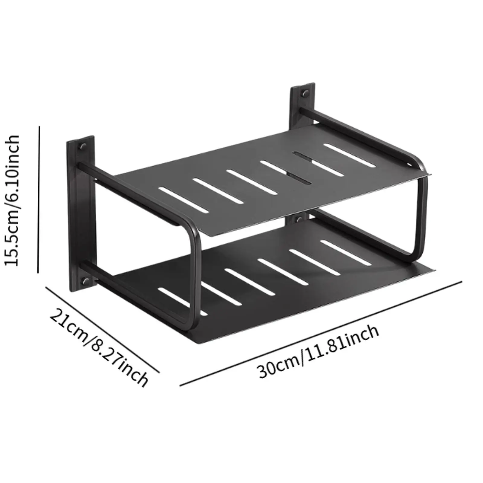 2 Layers Projector Shelf Wall Mount Cable Routing TV Accessories Home Organizer for Bedroom Living Room Player Hotel Office