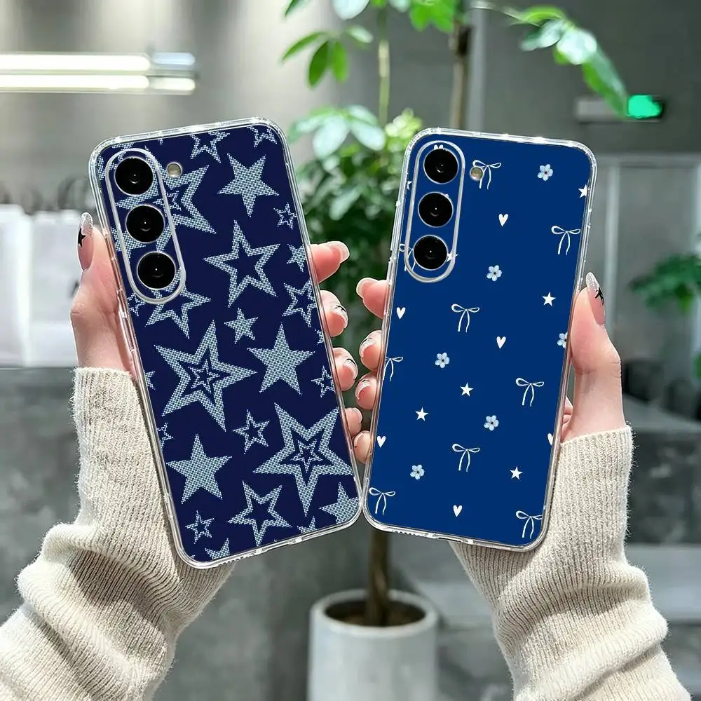 Navy White Robo  Clear Phone Case for Samsung A71, A70, A52, A51, A40, A30, A20