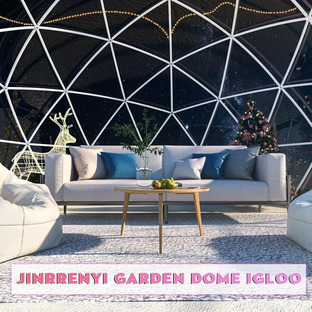 Garden Dome Igloo Bubble Tent House Outdoor, Dome Greenhouse with Transparent PVC Cover, Weatherproof Greenhouse Suitable