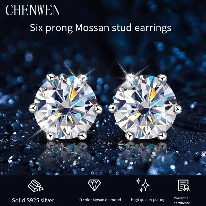 Thumbnail 3 - #32 Trending Moissanite Stud Earrings Right Now