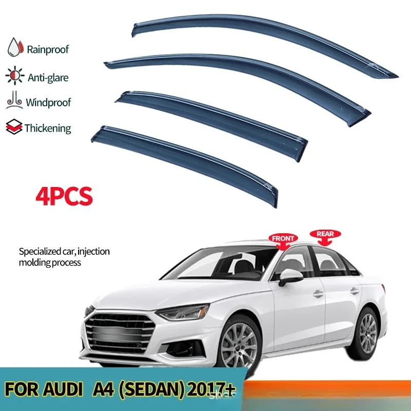Fit for Audi a4L 2017+Window visors Car Sun Rain Guard Vent Shade Deflector Wind window visor Moulding Trim