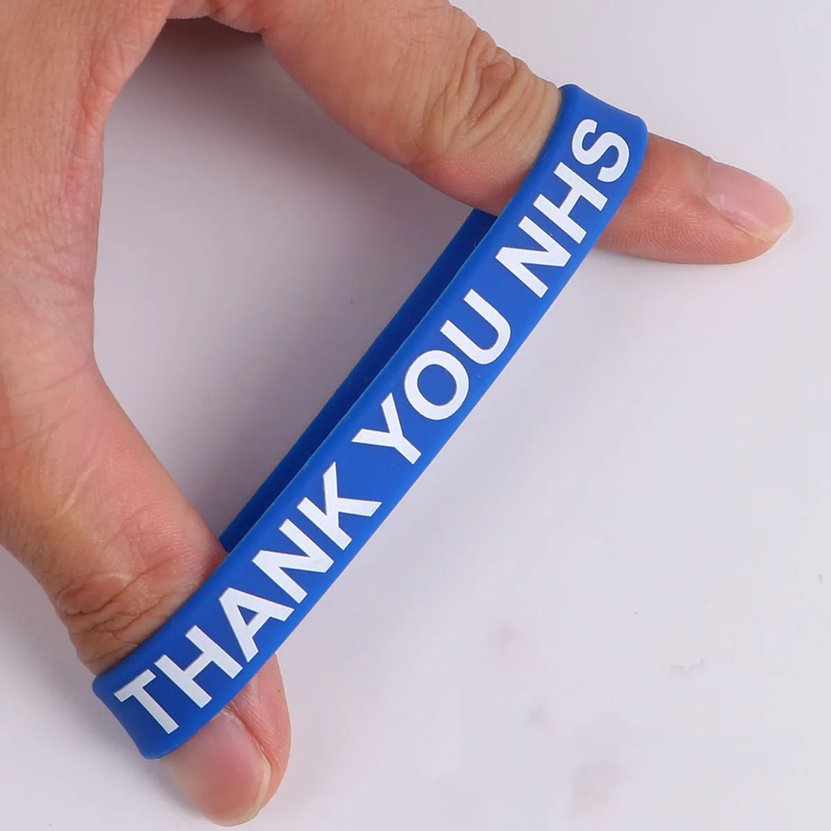 2Pcs Thank You Wrist Straps Silicone Material Soft Comfortable Long-Lasting Workmanship Clear Printed Decorative Wristbands Gift