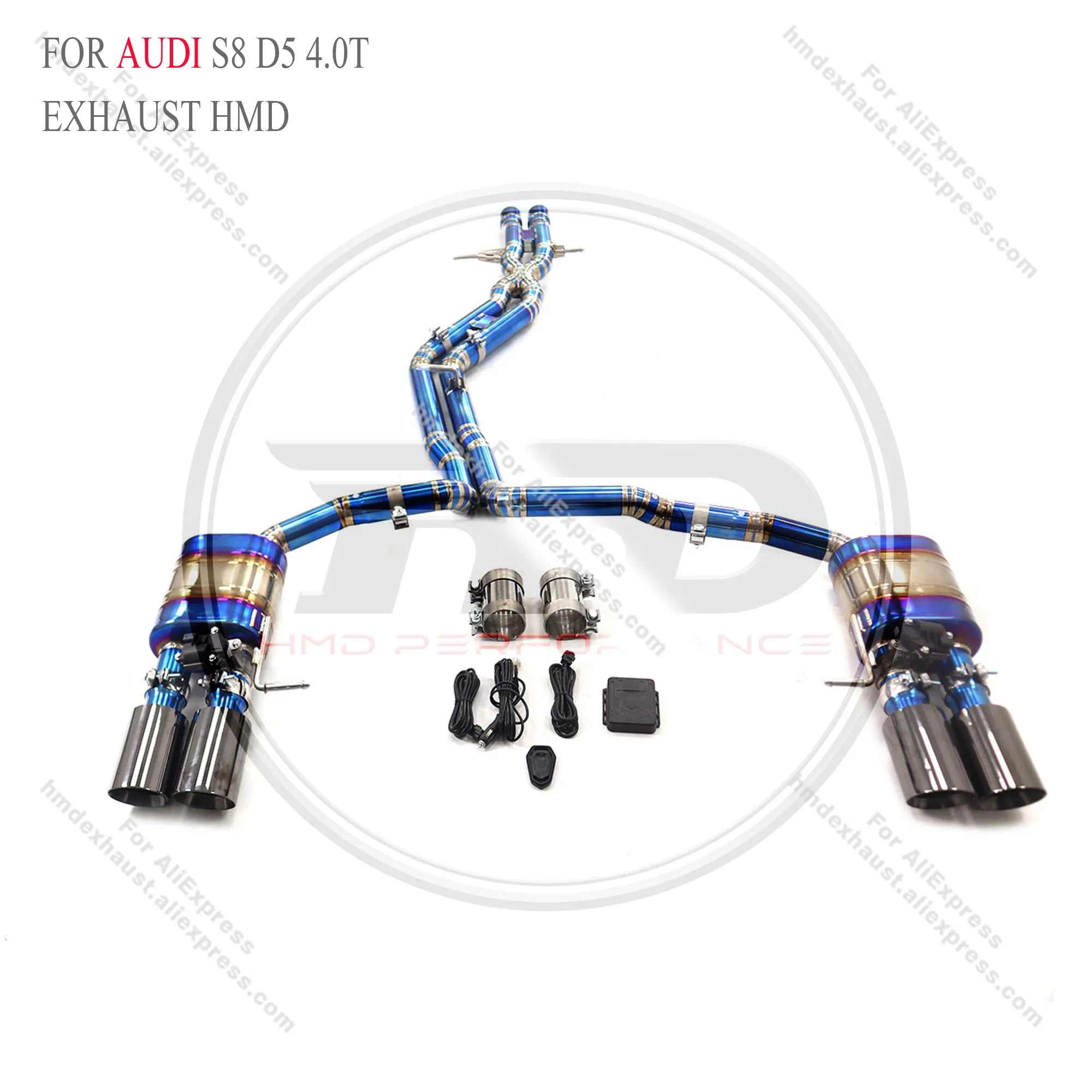 

【Кованый титан HMD】Выхлоп Catback с клапаном TFSI Audi S8 D5 4.0 | Обновление Discreet Power для руководителя седана | 50% зажигалка, 10