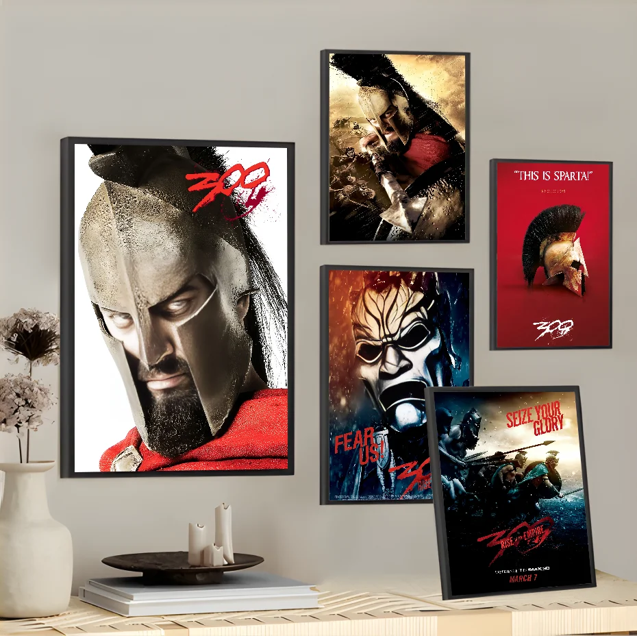 Greek Warrior S-SpartaS 300 Film Movie Poster Sticky Wall Art Printing Waterproof Home Living Bed Room Bar Aesthetic Decor