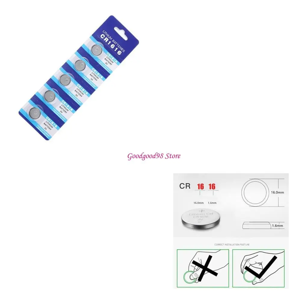 

5pcs CR1216 High Power Button Cell Batteries Coin Battery for Watch Remote