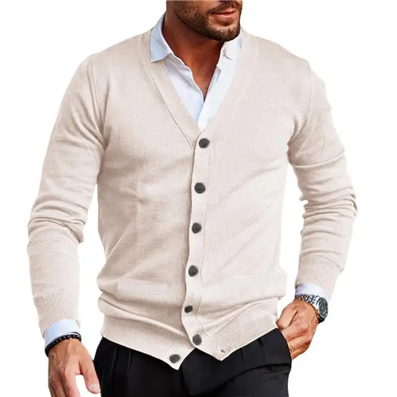 Slim Fit V-Ne Long Sve Трикотаж Мужская трансграничная мода Верхняя одежда Свитер Высокая температура Молодежный повседневный внутренний...