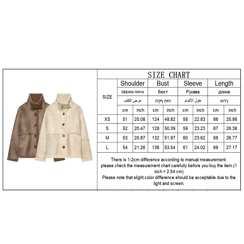 Guobioziy 2026 Winter Classic Casual Women Stand Collar Fleece Lined Suede Short Coat Warm Outerwear For Street Look