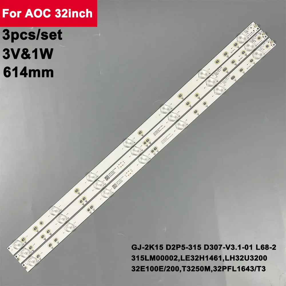 

3Pcs 3V Led Tv Backlights For AOC 32inch 32PHS5301 32PFK4309 TPT315B5 BDM3201F LB-F3528-GJX320307-H B T3250M 32E200E 315LM00002