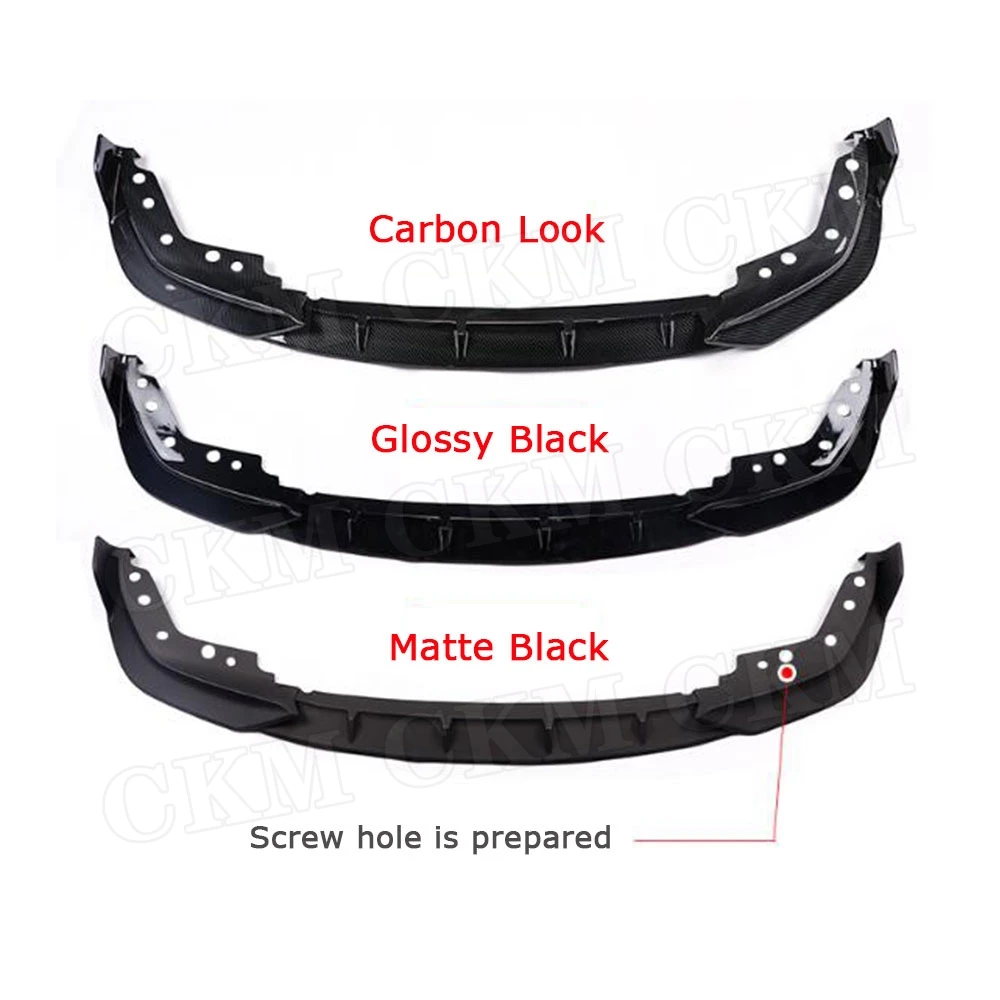 3 PCS/Set Front Lip Spoiler Diffuser For BMW 3 Series G20 G28 2019 2020 PP Black Carbon Look Head Bumper Chin Shovel