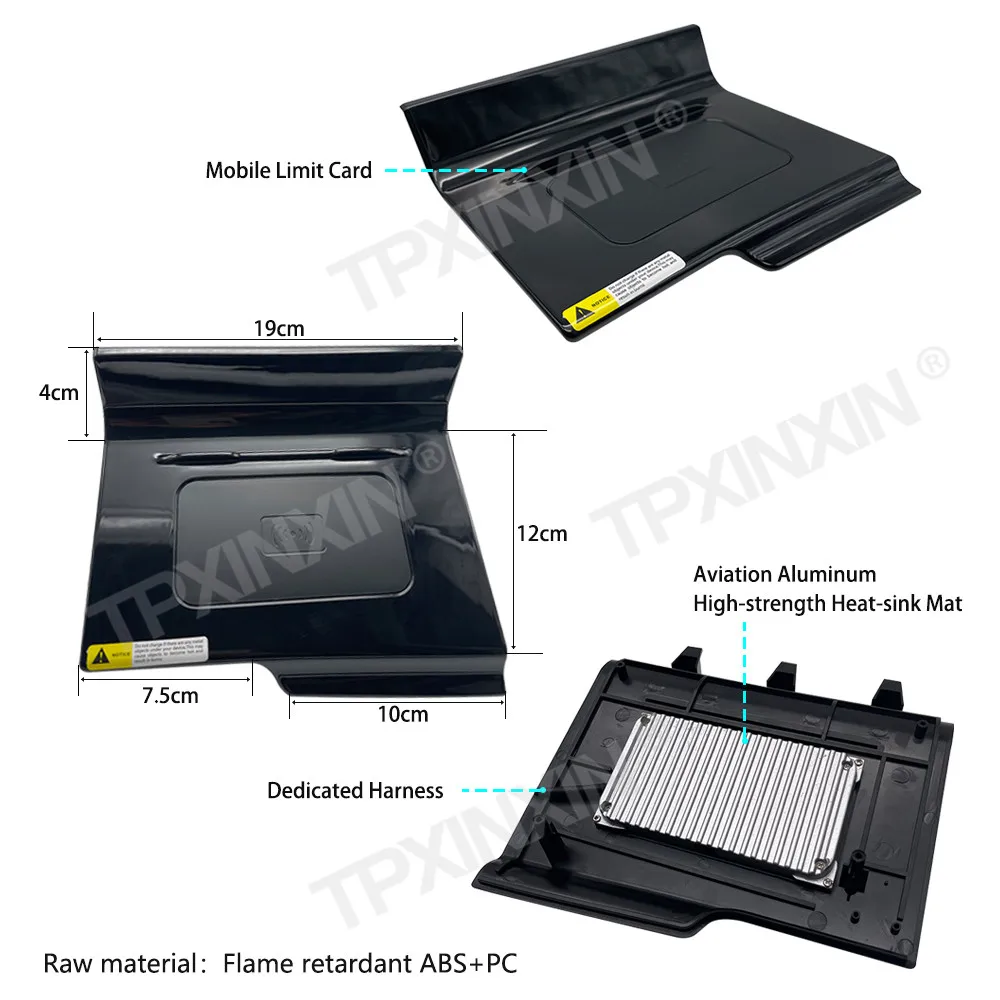 لتويوتا أفالون 2019-2021 سريعة تشى شاحن سيارة لاسلكي شحن سريع ذكي الأشعة تحت الحمراء لوحة القيادة الهاتف المحمول