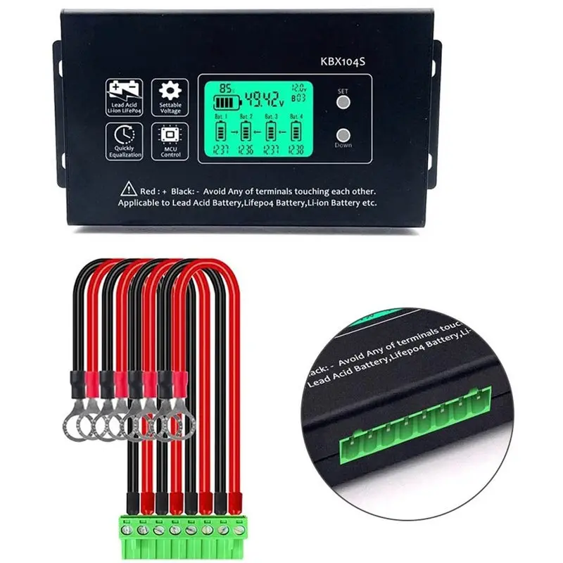 A98E-Voltage Equalizer Controller Regulator KBX104S 48V Series Battery 12 24 36 48 96V For Test Meters Tool Accessory