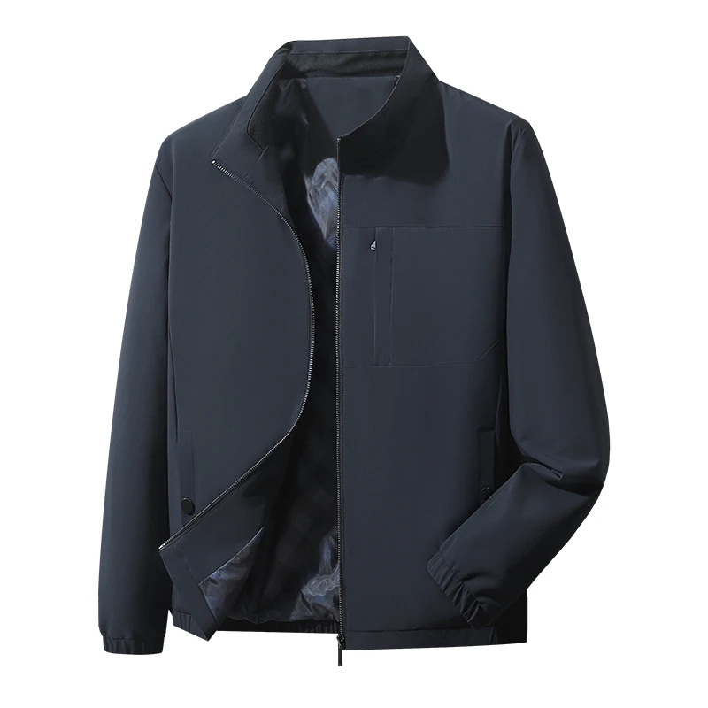 New Versatile Men Jackets Outdoors Simplicity Comfort Solid Tops Autumn Winter Casual Commercial Affairs Stand Collar Coats Men