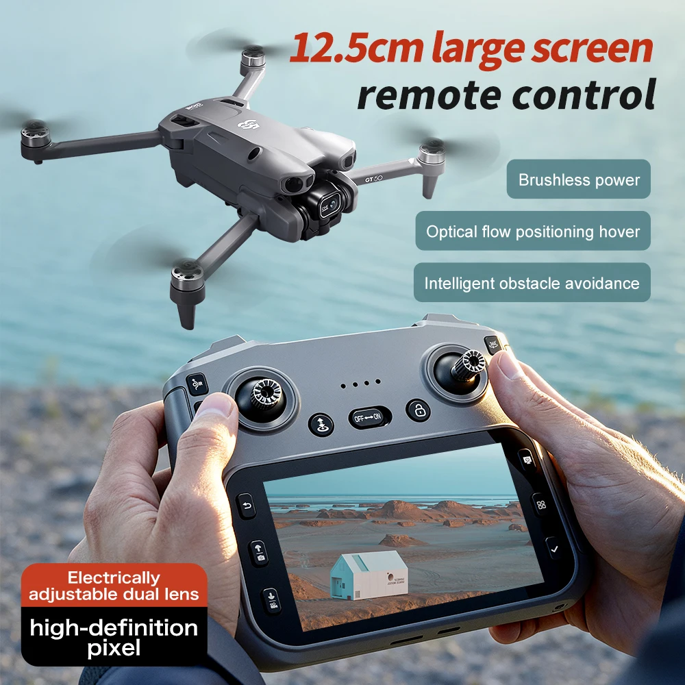 

GT50 Aerial Photography Drone with Obstacle Avoidance, HD Brushless Quadcopter with Large Screen Remote Control Aircraft