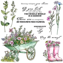 Mangocraft Spring Flowers And Rainboots Cutting Dies Clear Stamp DIY Scrapbooking Metal Dies Silicone Stamp For Cards Albums