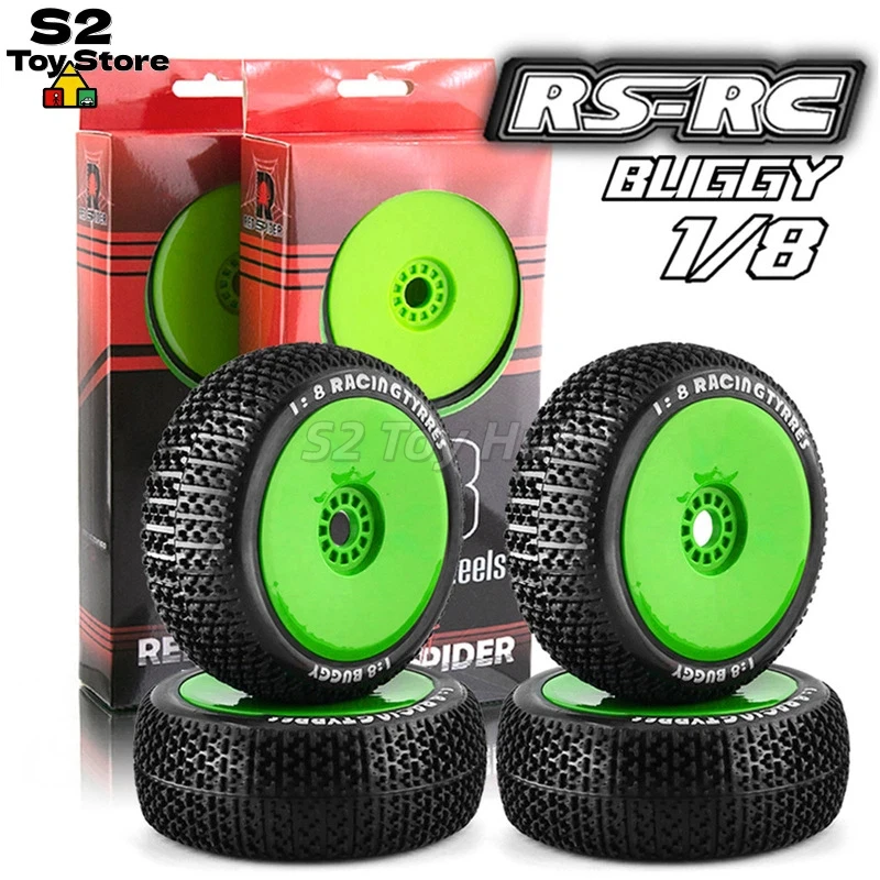 Red Spider RS-RC 1/8 Competition Grade Buggy Racing Tires Wheel Rims For Kyosho Hongnor ZD Racing R83 RC Off Road Race Vehicles