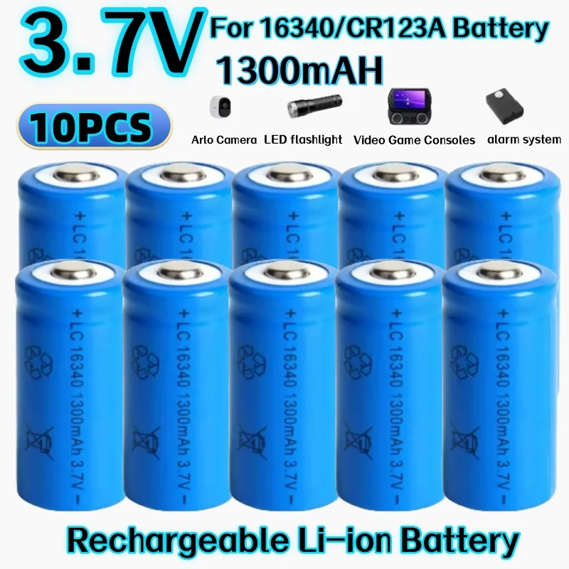 1-20PCS 3.7V 1300mAh 16340 CR123A Oplaadbare Li Batterijen en Voor LED Zaklamp Laser pen Voor 16340 CR123A Batterij