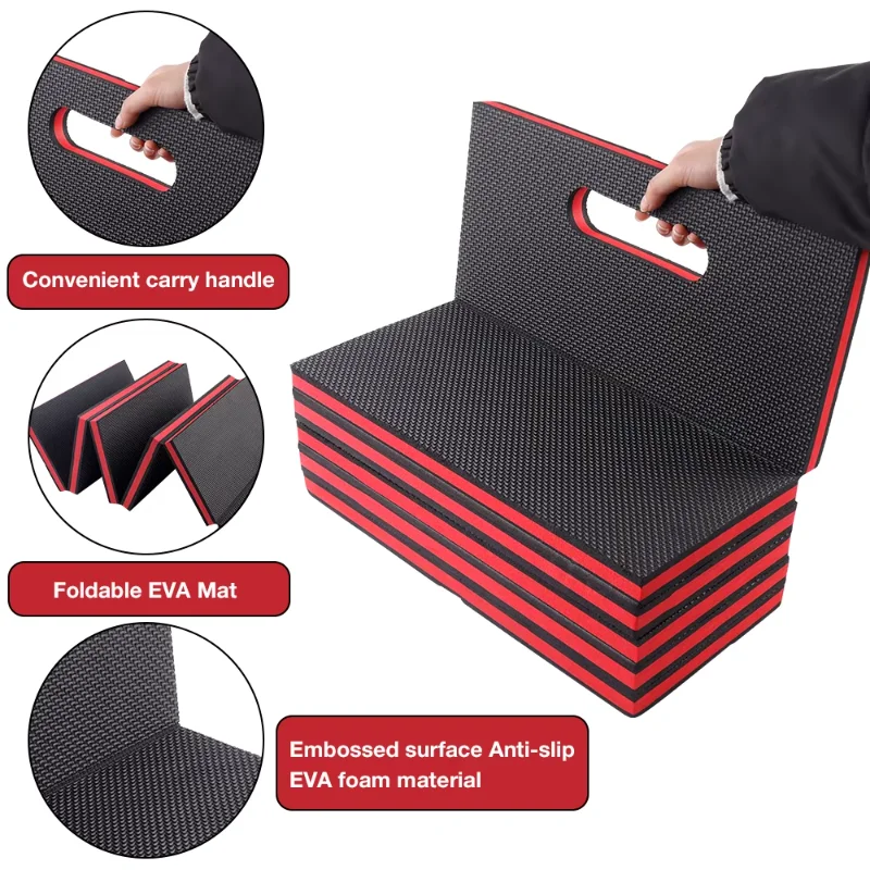 Foldable EVA with Carrying Handles Mechanic for Working Under Car Waterproof Work DIY Knee Protection for Garage Mat