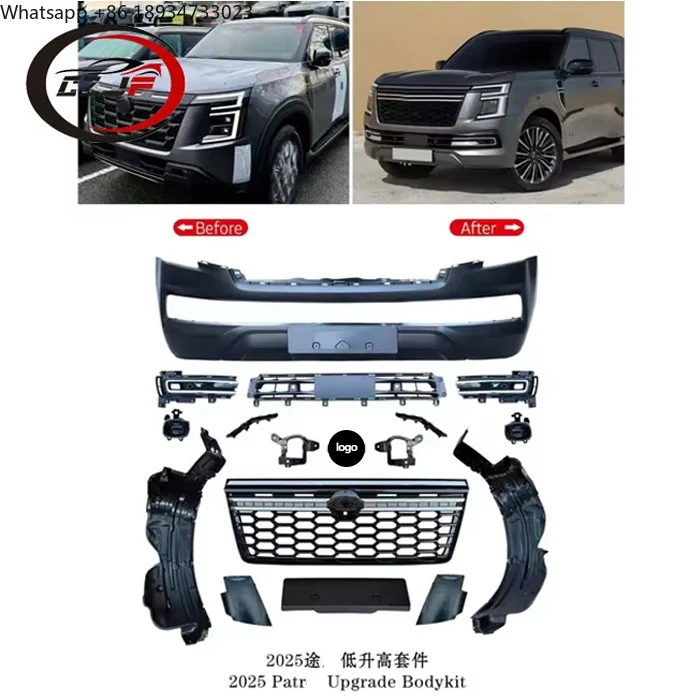 CZJF High Quality Hot Selling Modification Body Kits for Nissan Patrol 2025 2024 Low to High Bumper Grille Fog Lights