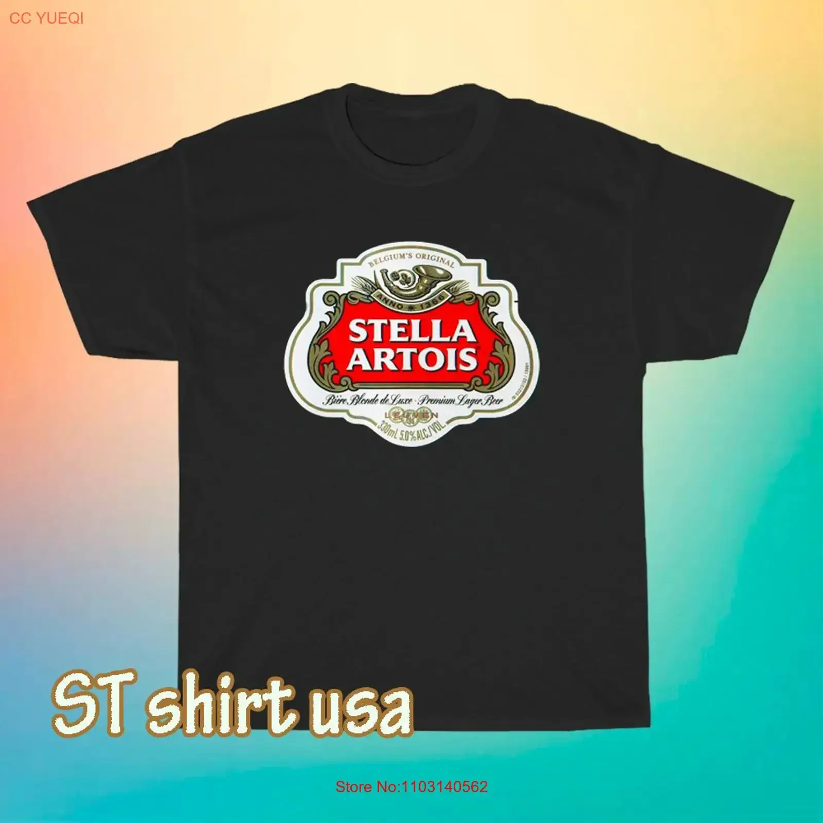 

Новая футболка с логотипом Stella Artois, забавная, размеры от S до 5XL, винтажная, с эффектом потертости, удобная, модная, мужская, слегка свободного кроя, для повседневной носки