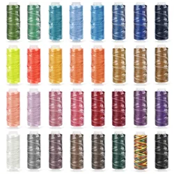 0.65mm Round Waxed Thread Polyester Cord Wax Coated Strings for Braided Bracelets DIY Accessories Leather Craft Sewing 25M