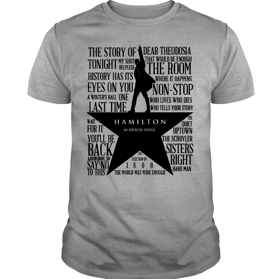 Hamilton An American Musical T-Shirt. Summer Cotton O-Neck Short Sleeve Mens T Shirt New S-3XL