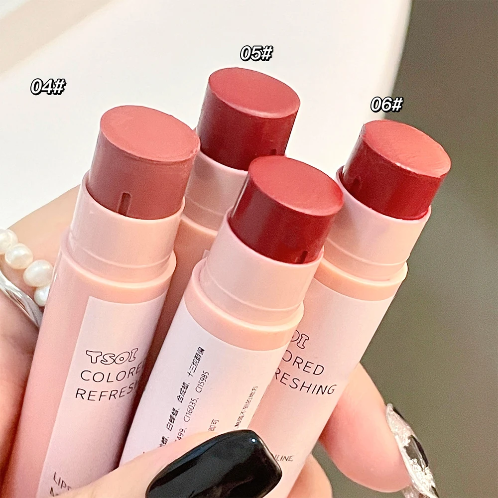 Bálsamo labial de colores de 6 colores, tinte labial hidratante de larga duración, resistente al agua, nutritivo, maquillaje para niñas, cosméticos