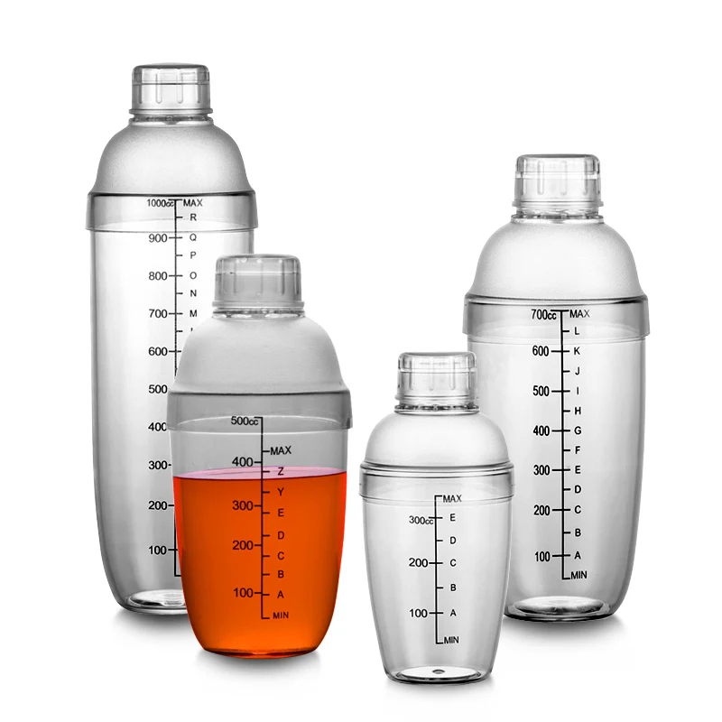 Plastic Martini Cocktail Shaker 350ml/530ml/700ml/1000ml Wine Beverage Mixer Wine Shaker Cup Drink Mixer Barware Boston Bar Tool