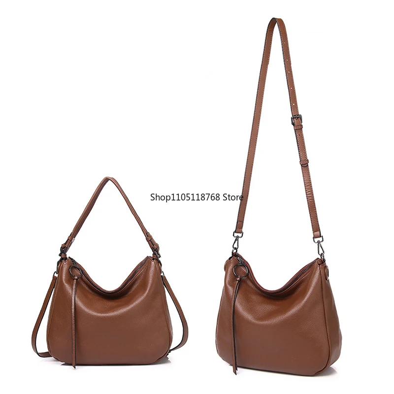 

Genuine Leather Women's Shoulder Bag Fashion Large Capacity Tote Bags High Quality Soft Cowhide Women Crossbody Bags