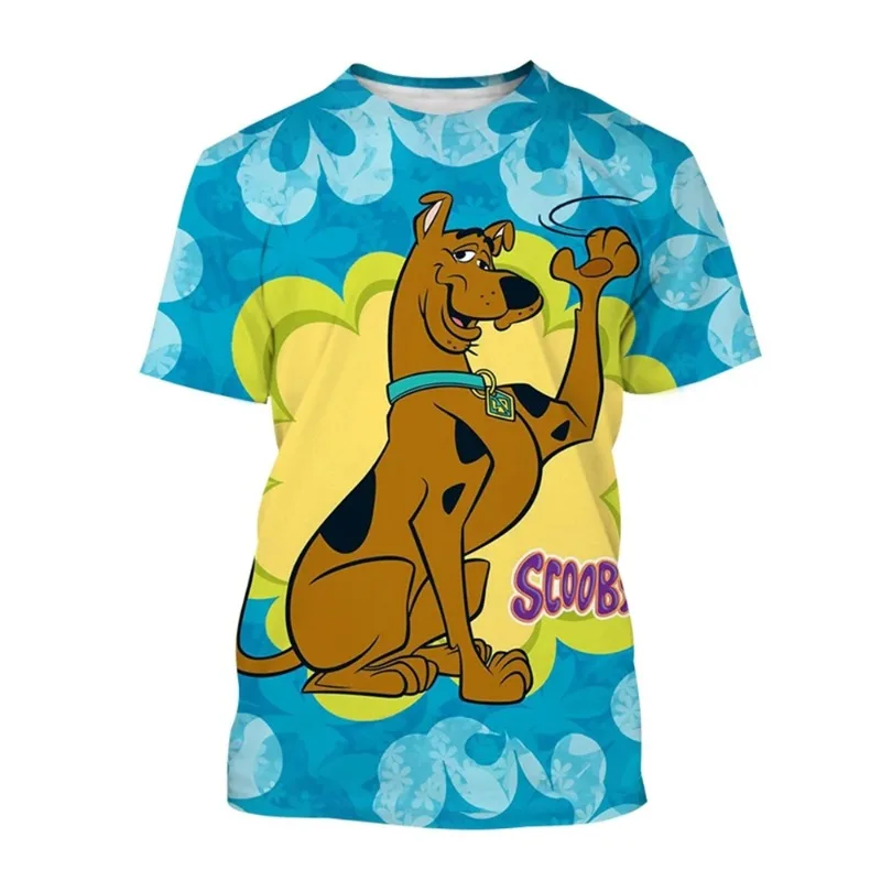 Summer Cartoon Scooby Creative 3D Printed T-shirt Fashionable Men and Women Fun Hip Hop Cartoon Casual T-shirt