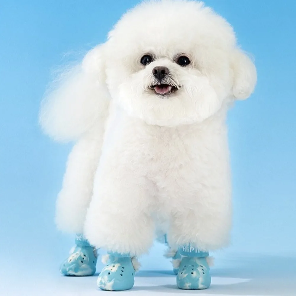 

4pcs/set Breathable Waterproof Dog Shoes EVA Comfortable Anti-slip Dog Boots Adjustable Straps Paw Protection Dog Sandals